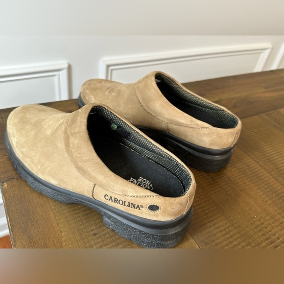 Carolina clogs slip on 7.5 shoes nonslip safety work tan suede dry lined leather - Picture 3 of 6
